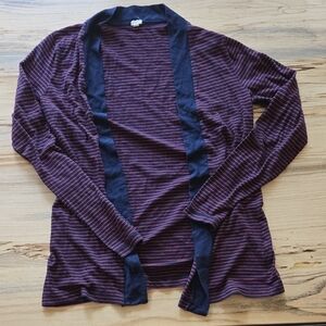 J. Crew Purple and Navy Striped Cardigan